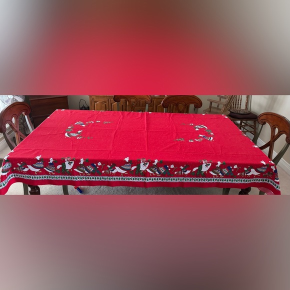 Festive Red Tablecloth - Picture 1 of 3